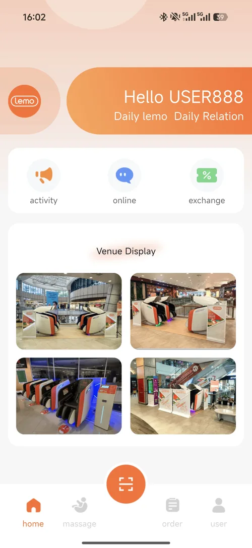 Lemo app home screen